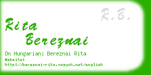 rita bereznai business card